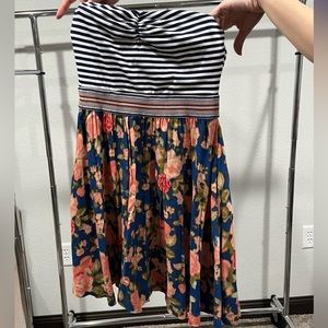 Strapless flowy summer dress